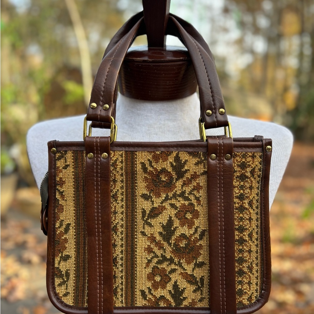 Vintage Spilene carpet tapestry shoulder bag